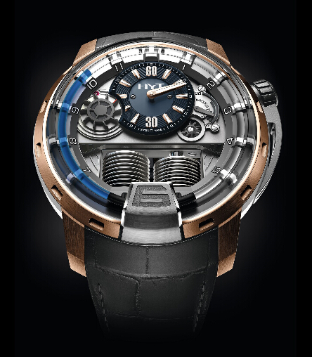 HYT H1 Blue2 Titanium and Pink Gold 2015 148-TG-32-BF-AG replica watch